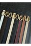 8-Piece Women's Gold Curved Snake Buckle Belt Waist Belt Coat Belt Dress Belt Trouser Belt