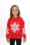 Red Girls' Relax Fit Crew Neck Drop Shoulder Printed Sweatshirt - 2 Thread