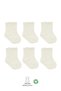 6 Pairs of Organic Cotton Baby Socks Stitch-Free Combed Cotton Socks for Girls and Boys (Ecru)