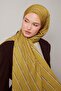 شال نمط حلقي مخطط باللون الأخضر الزيتي - 3