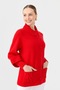 Women's Mock Neck Quarter Sleeve Short Wool Coat Coral - 3