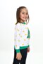 White Girls' Relax Fit Crew Neck Drop Shoulder Printed Sweatshirt - Color Block & 2 Thread - 2