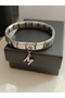 Italian Wristband with a Charm Featuring the Letter m - 2