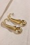 Gold Color Vintage Earrings with Square Stone Detail - 2