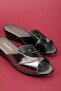 Genuine Leather Stylish Atom House Slippers Blc.17 Black-Platinum