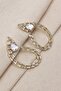 Trapezoidal Stone Gold Color Evening Dress Earrings