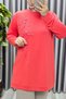 Women's Clothing Plus Size Modal Floral Applique Tunic - 4