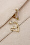 Zircon Stone Gold Color Heart Earrings - 2