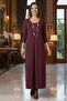 Burgundy Slimming Tok Combed Cotton Dress with Hidden Pockets - 4