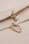 Gold Color Clip-On Zik Zak Vintage Earrings - 2