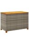 Garden Storage Box Grey 110x55x63 cm Poly Rattan Acacia Wood - 5