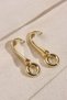 Gold Color Vintage Earrings with Square Stone Detail