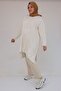 57070 Plus Size Front Symmetry Cut Tie-Dye Trouser Suit - Beige - 2