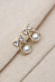 Bow Model Pearl Detailed Gold Color Earrings