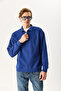 Men's Bruce Mock Neck Half Zip Sweatshirt 100% Cotton - Navy - 3