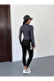 Women's Anthracite Diver Fabric Zipper Closure Finger Loop Sweatshirt Hzl25W-Fry123441 - 6