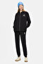 Esther Black Zippered and Pocketed Cotton Embroidered Loose Fit Women's Sweatshirt - 3