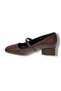 Cshoes 175-26 Skin Leather Strap Short Square Heeled Women's Shoes - 3