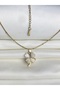 Four-Leaf Clover Steel Necklace with Pearlescent Zircon Stone, Tarnish-Resistant Steel, Lucky Gift - 6