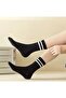 20 Pack Black and White Circled Tennis College Cotton Socks (10 Pairs White, 10 Pairs Black) - 6