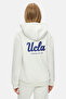 Esther Bone Color Zippered and Pocketed Cotton Embroidered Loose Fit Women's Sweatshirt - 4