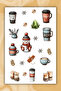 Set of 2 Coffee Themed Stickers - Coffee Stickers -For Coffee Lovers- Laptop Notebook Phone - 3