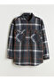 Esvab • Modern & Distinctive Checkered Embroidered Loose Fit Women's Lumberjack Shirt Jacket