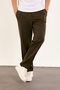 Premium Men's Four-Season Baggy Trousers – Thick Textured Lycra Fabric Khaki - 2