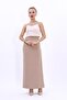 Long Pencil Skirt-Stone - 4