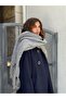 Large Size Soft Knitted Scarf Women's Gray - 2