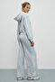 Lyressa women's Oversized grey melange tracksuit bottoms made from the reverse side of fabric - 7