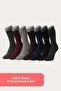 7-Piece Cotton Men's Socks Set - Mixed Color Plain Socks