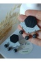 Black Nature Gray Polymer Clay Steel Earring Apparatus Women's Earrings Larvikite Natural Stone Dangle Lightweight Earrings - 3