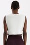 Contrast Piped Zero Sleeve Crop Top Off-White - 3