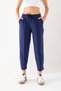 Women's Navy Blue Balloon Fit Double Pocket Modal Fabric Soft Textured High Waist Elastic Stretch Fabric Tracksuit - 2