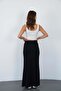 Nora Women's Maxi Length Lined Viscose Skirt-Black - 7