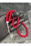 Red Glass Beads Natural Stone Prayer Beads and Bracelet Set - 2