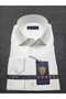 Regularfit White Men's Shirt Stretch Fabric Stretch Fabric Collar with Button at the Bottom Ar0720710-01