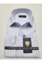 Regularfit Blue Men's Shirt Stretch Fabric Stretch Fabric Collar with Button at the Bottom Ar0720710-03