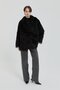 Fringed Faux Fur Coat Black - 6