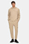 Winfrey Dark Beige Hooded Seersucker Printed Soft Textured Modal Fabric Standard Fit Men's Sweatshirt - 5