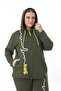 طقم شتوي نسائي كبير الحجم من الفسكوز مكون من قطعتين - 5