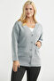 Oversized Pocket Knitwear Cardigan - Gray - 3