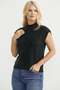Mock Neck Sleeveless Knitwear Sweater - Black - 2