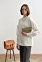 Sleeves Poplin Knitted Sweat Ecru - 2
