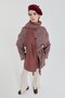 Belted shawl collar detailed coat burgundy - 5