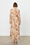 Comfortable Fit Linen Dress Camel - 4