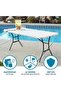 1.8M (6ft) Foldable Lightweight Portable Table - White - 7
