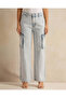 Women Blue Cargo Jeans