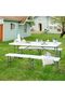 Folding Table 6ft Portable Heavy Duty Plastic Fold-in-Half Picnic Table, White - 2